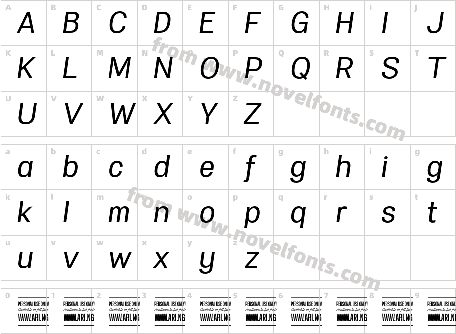 Specify PERSONAL Normal Medium ItalicCharacter Map