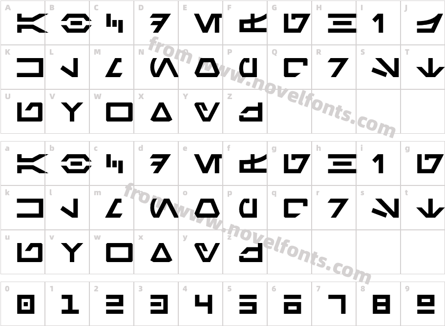 Aurebesh AFCharacter Map