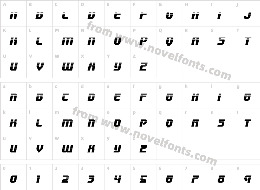 Speedwagon Halftone ItalicCharacter Map