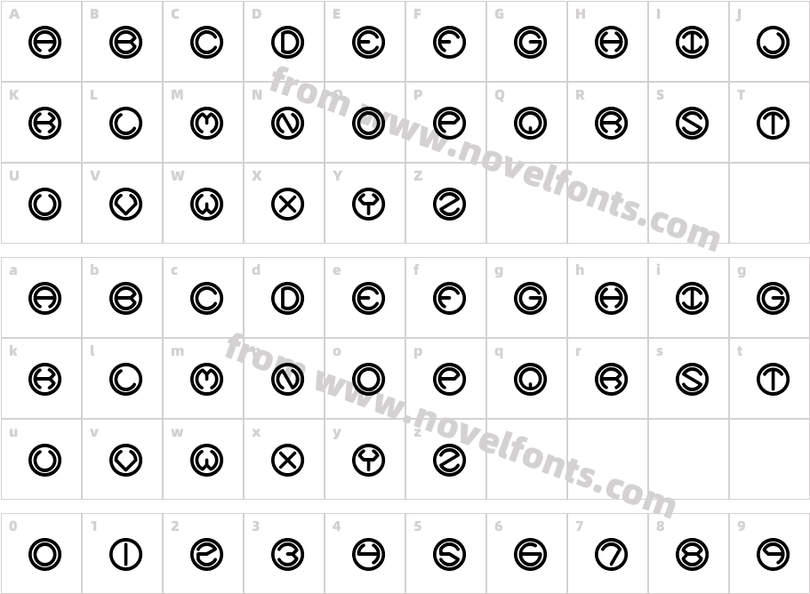 Spheroids -BRK-Character Map