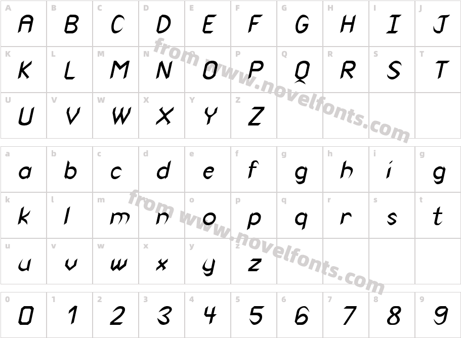 Spike ItalicCharacter Map