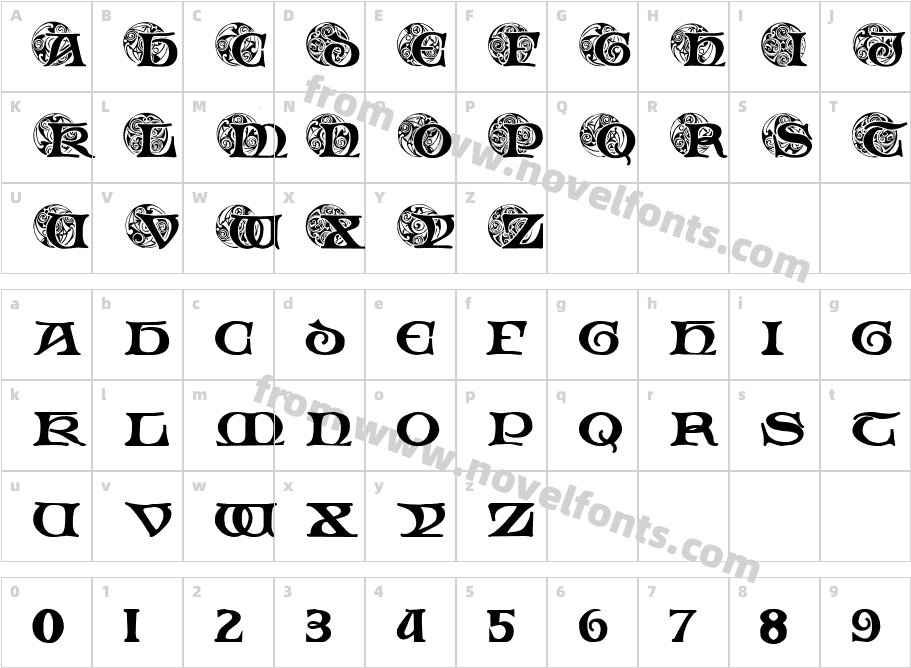 Spiral InitialsCharacter Map