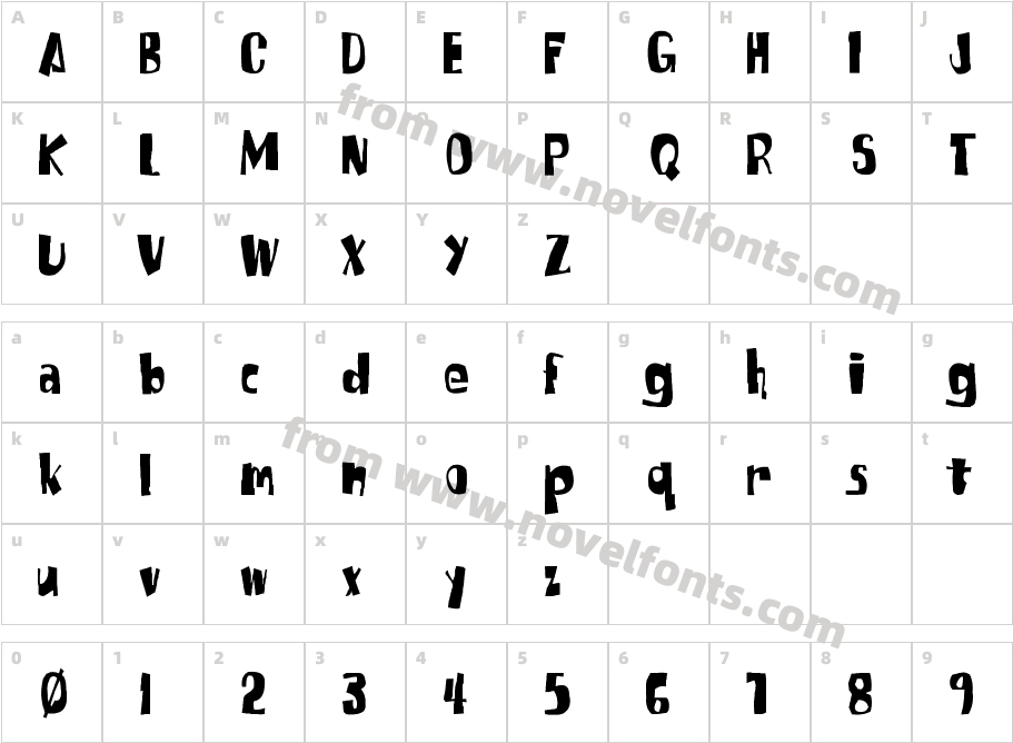 SpongeFont SquareTypeCharacter Map