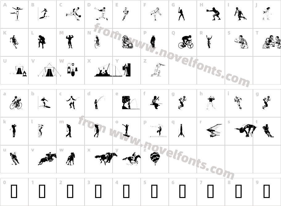 Sports 1Character Map