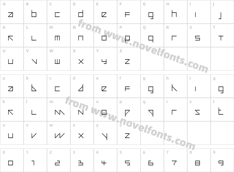 Auricom RegularCharacter Map