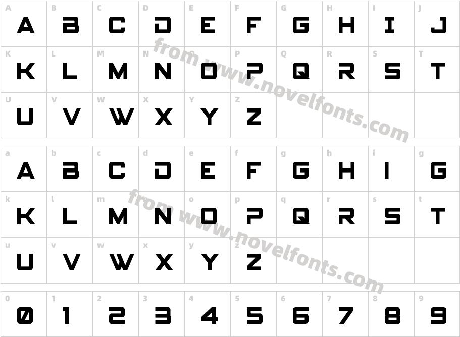 Spy Agency CondensedCharacter Map