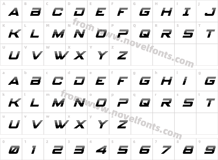 Spy Agency Halftone ItalicCharacter Map