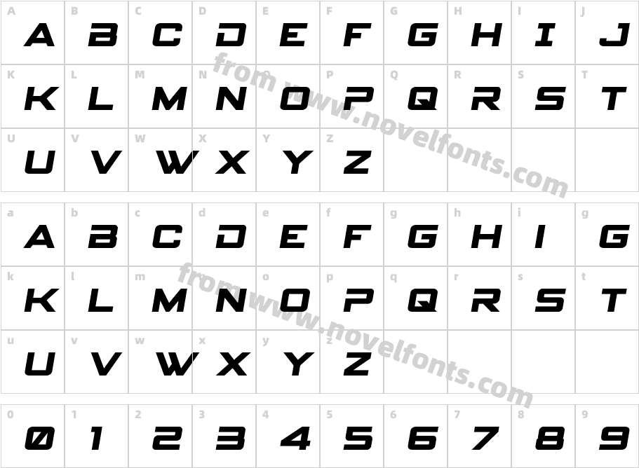 Spy Agency Semi-ItalicCharacter Map