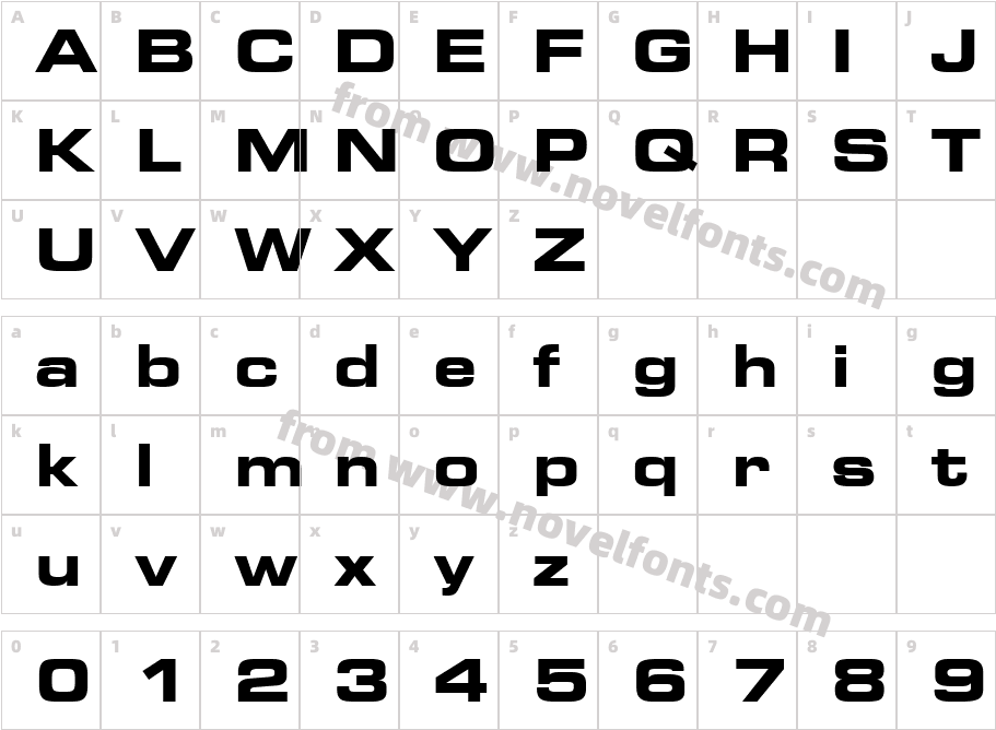 Square 721 Bold Extended BTCharacter Map