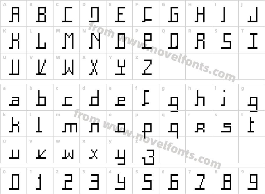 Square CondensedCharacter Map