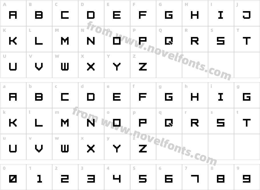 Square Pixel-7Character Map