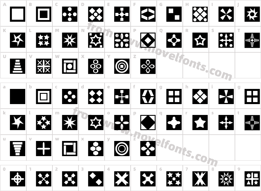 Square ThingsCharacter Map