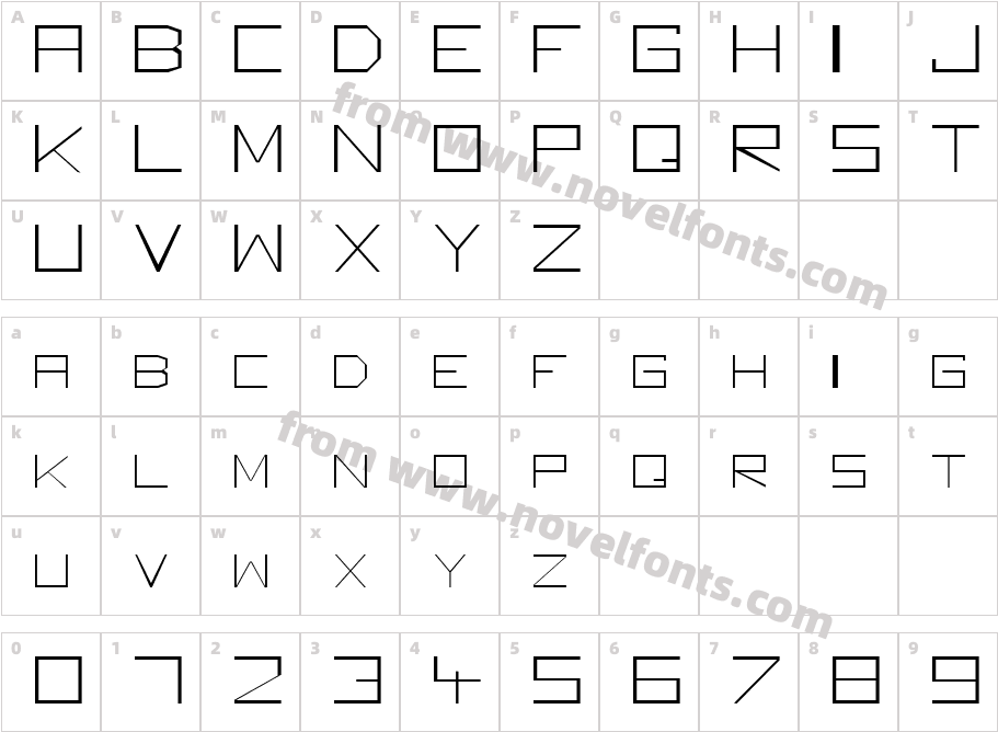 Square Unique ThinCharacter Map