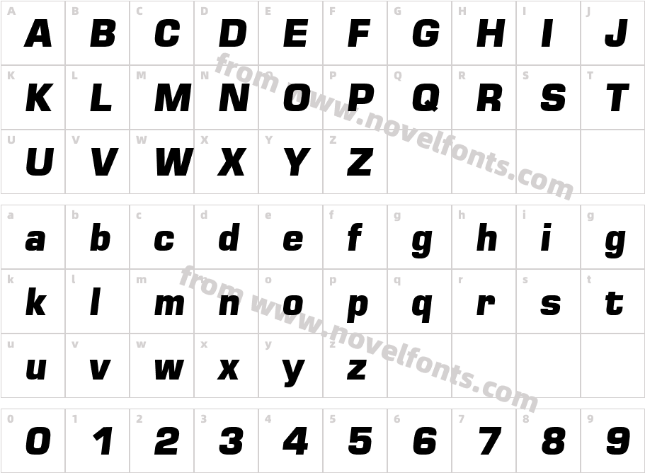 Square721 Blk ItalicCharacter Map