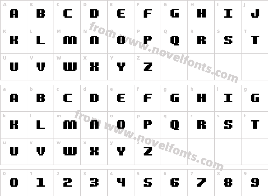 Squaredance Font V1 RegularCharacter Map