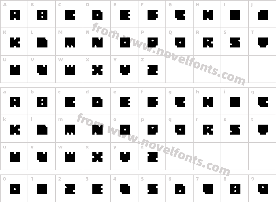 SquaresCirclesCharacter Map