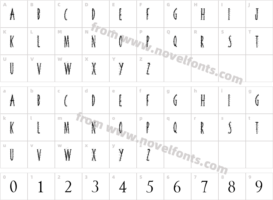 Squiggley BrownCharacter Map