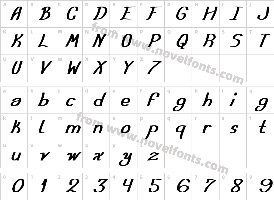 Austera Simple tfbCharacter Map