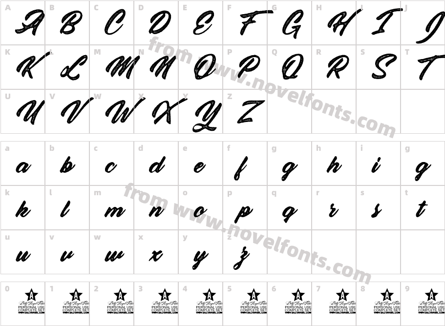 Stanley Roots Personal Use RegularCharacter Map