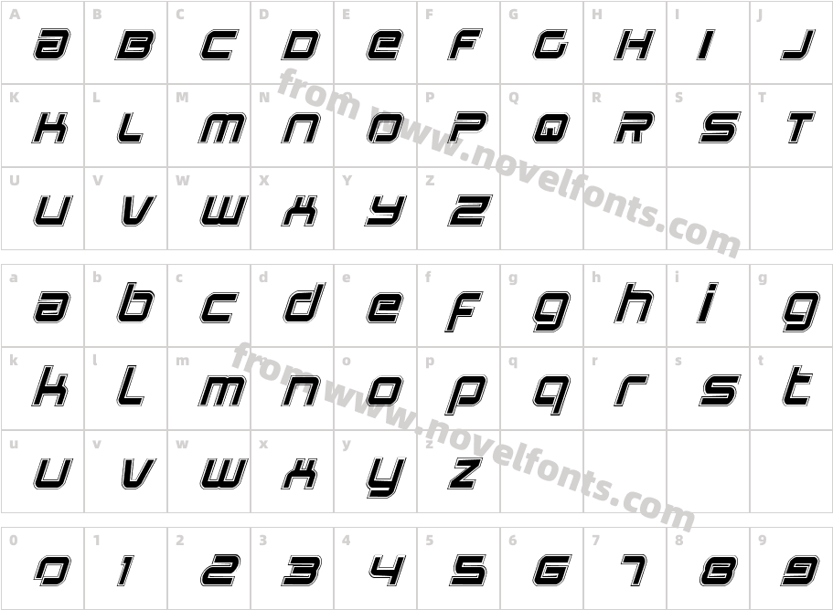 Star Eagle Academy ItalicCharacter Map