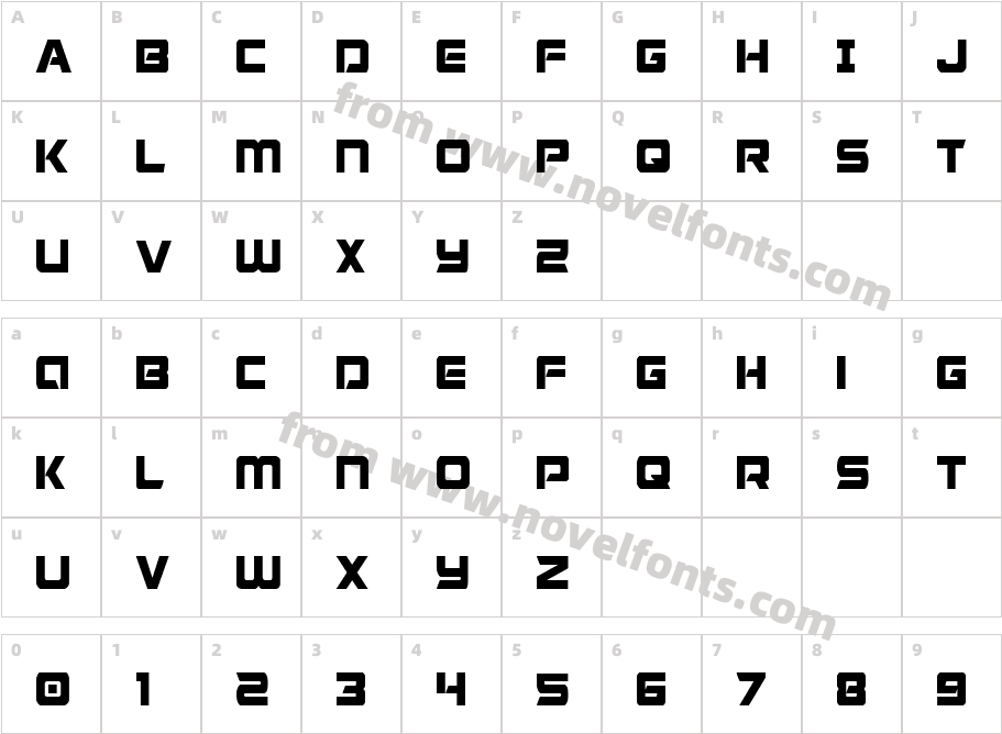 Starduster CondensedCharacter Map