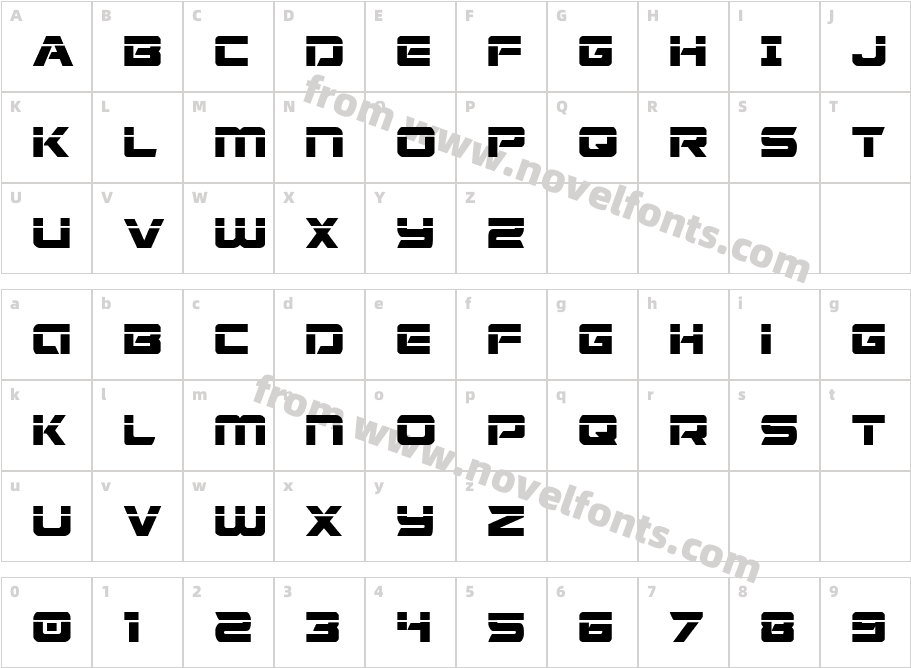 Starduster Laser RegularCharacter Map