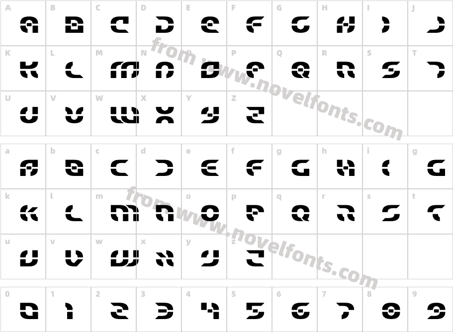 Starfighter Title BoldCharacter Map