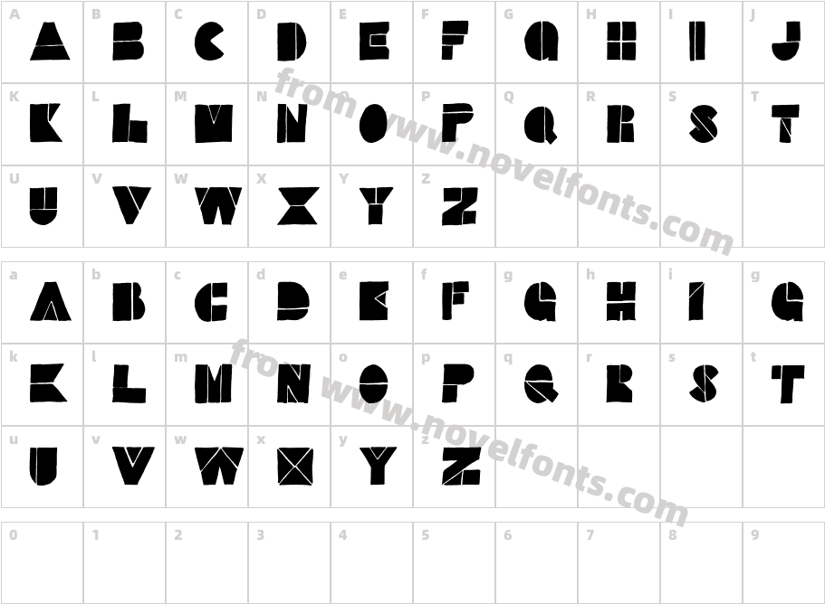 StefffontSetBCharacter Map