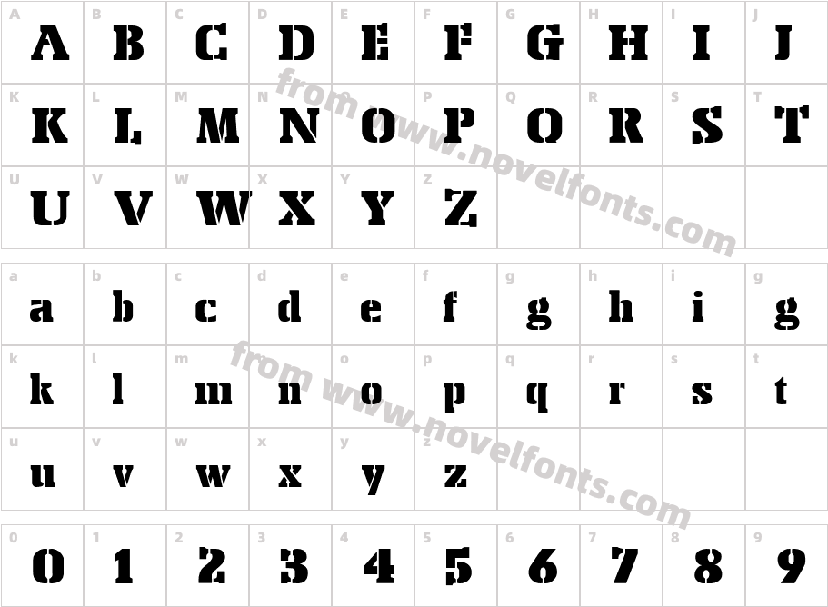 Stencil ExportCharacter Map