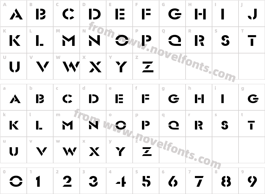 Stencil Sans-Extended NormalCharacter Map