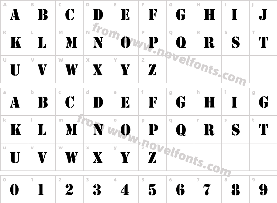 StencilEFCharacter Map