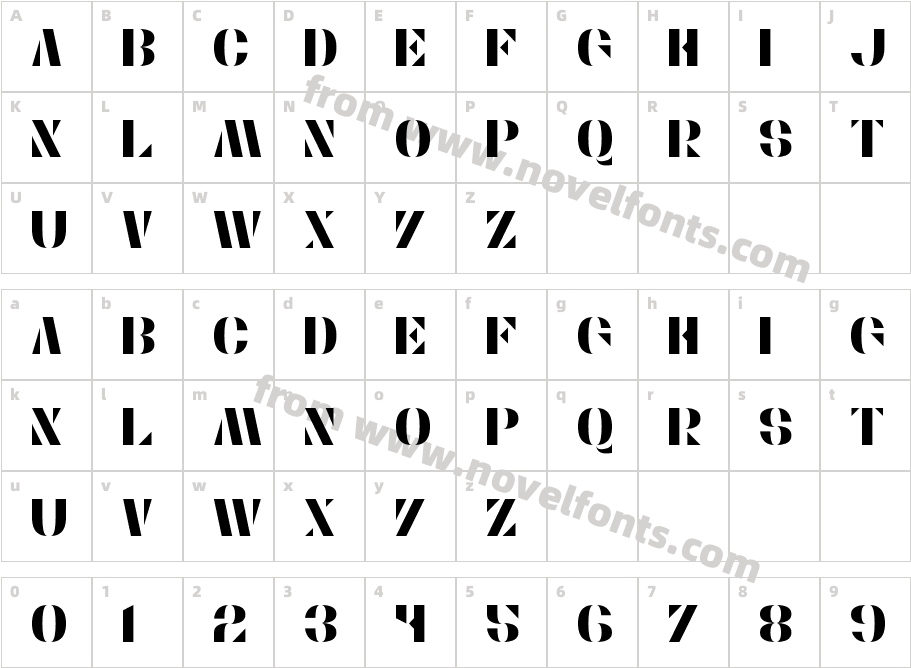 StencyletteCharacter Map