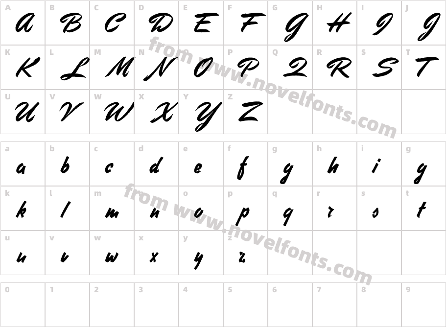 Stephens Heavy WritingCharacter Map