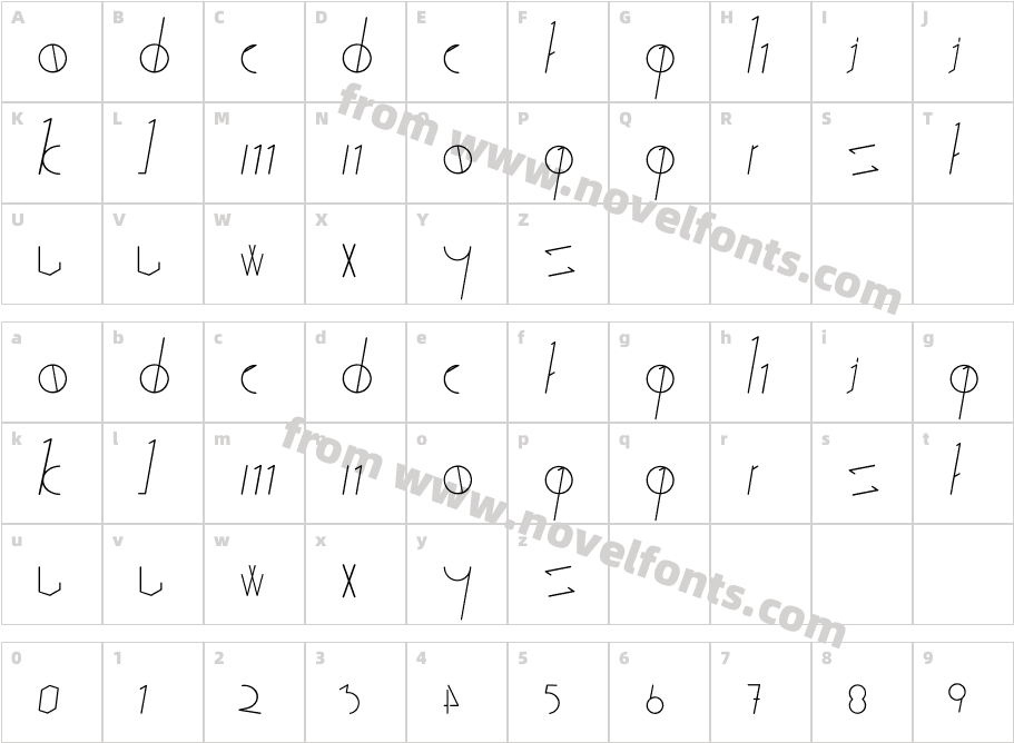 Stick&Stones-RegularCharacter Map