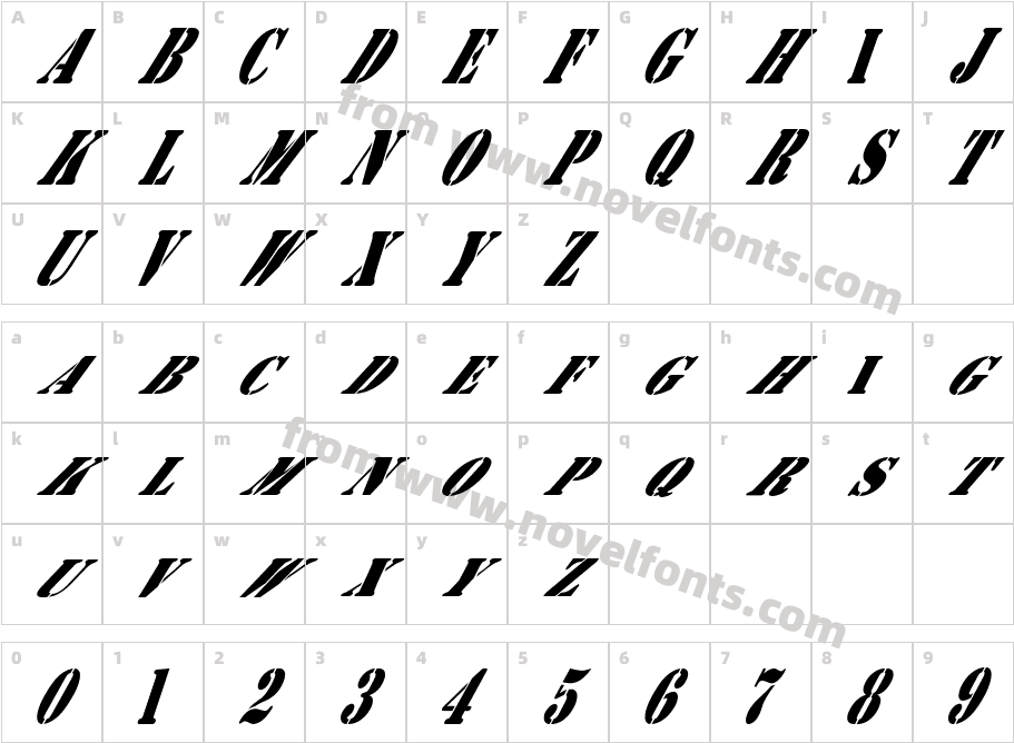 AustralianFlyingCorpsStencilBCharacter Map