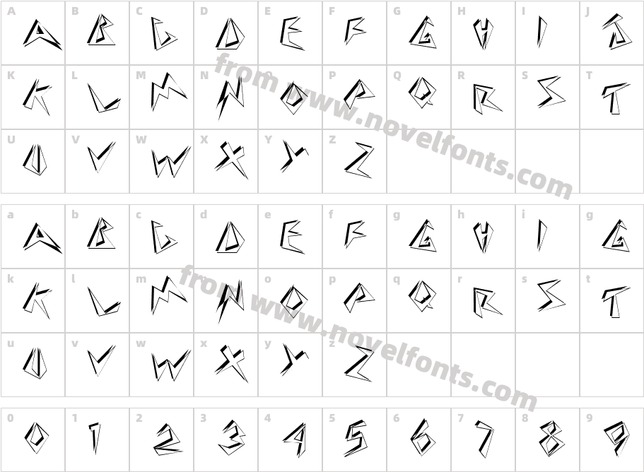 StingerShadow RegularCharacter Map