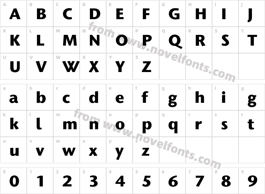 Stone Humanist ITC Std MediumCharacter Map