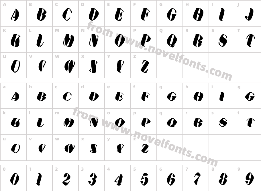 AustralianFlyingCorpsStencilSACharacter Map