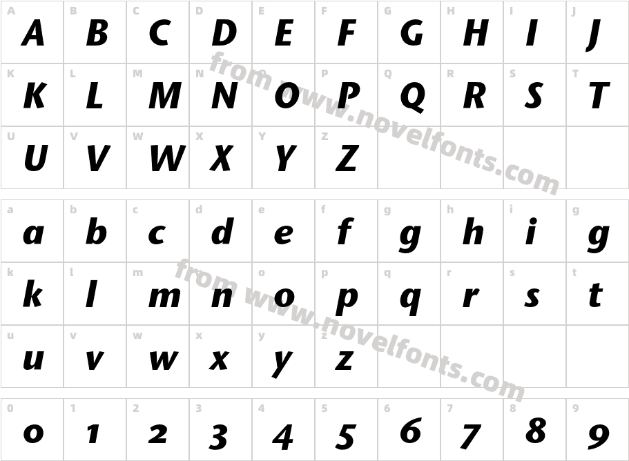 StoneSansOSITCCharacter Map