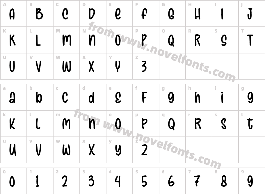 Storeca RegularCharacter Map