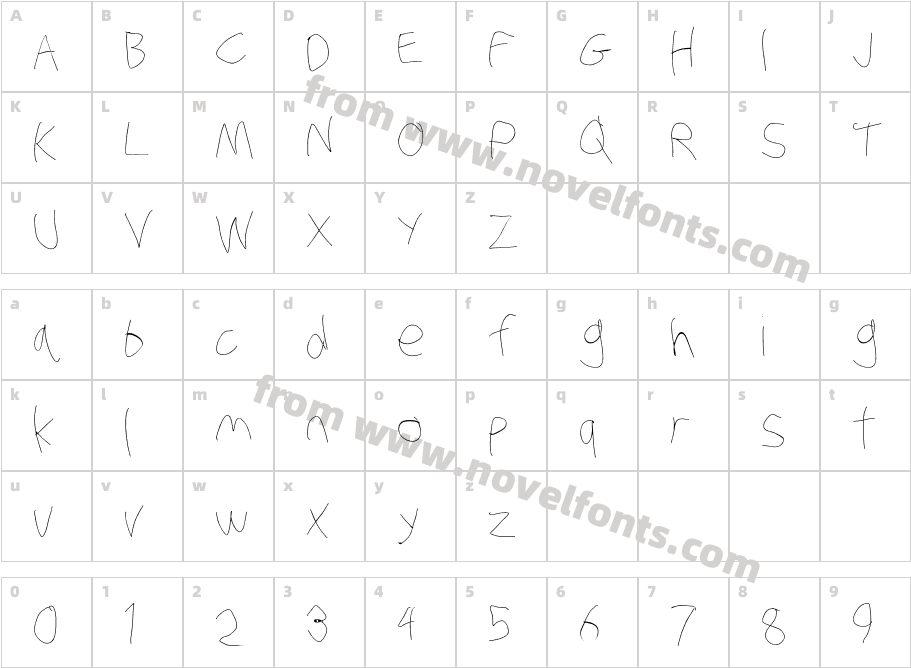 Stray Cat HairlineCharacter Map