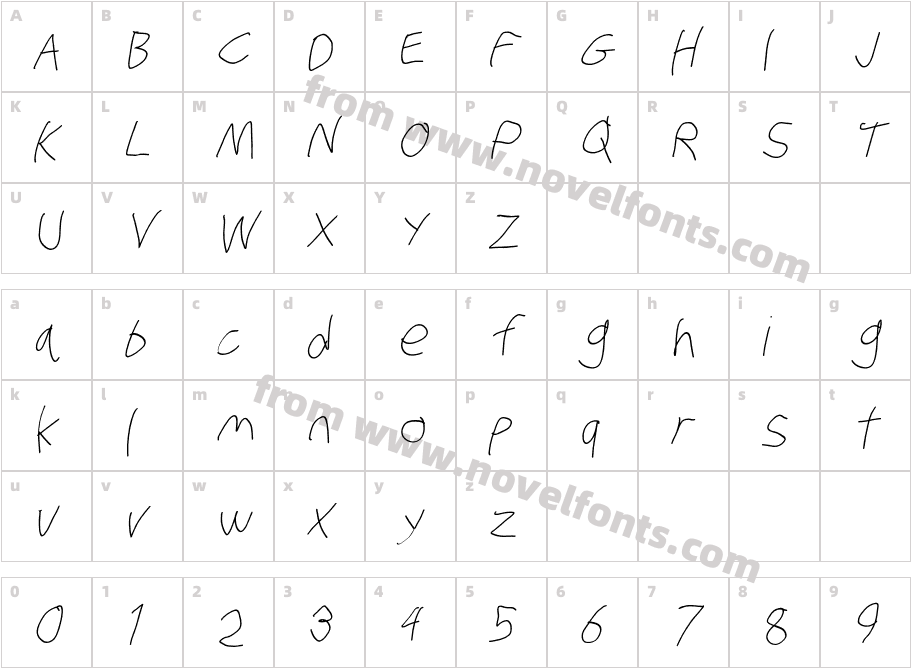 Stray Cat Light ObliqueCharacter Map