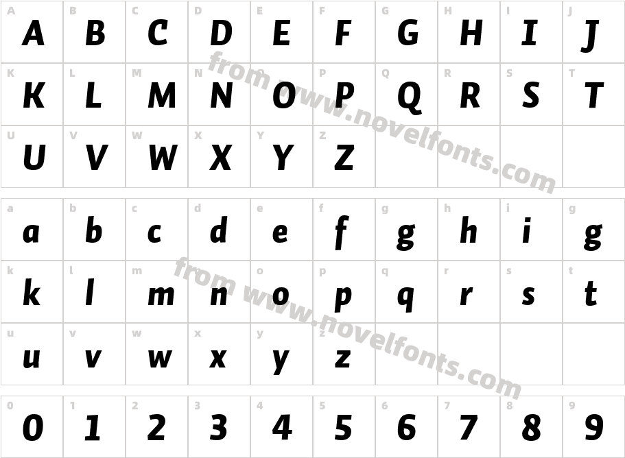 Auto1-BlackItalicLFCharacter Map