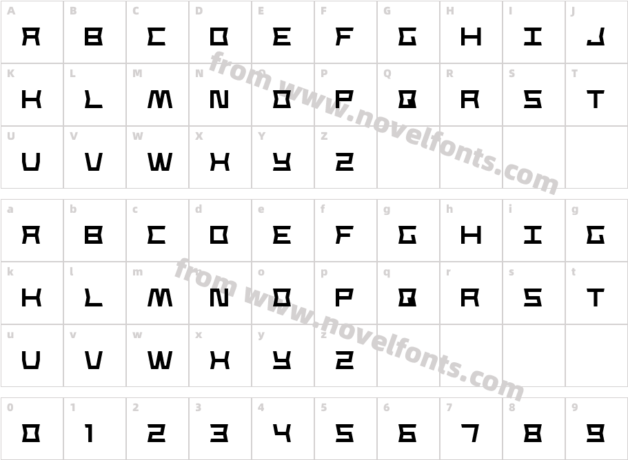 Strong Line 7Character Map