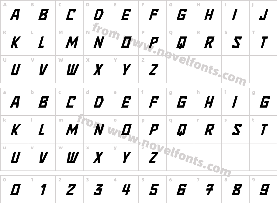 Strongbox ItalicCharacter Map