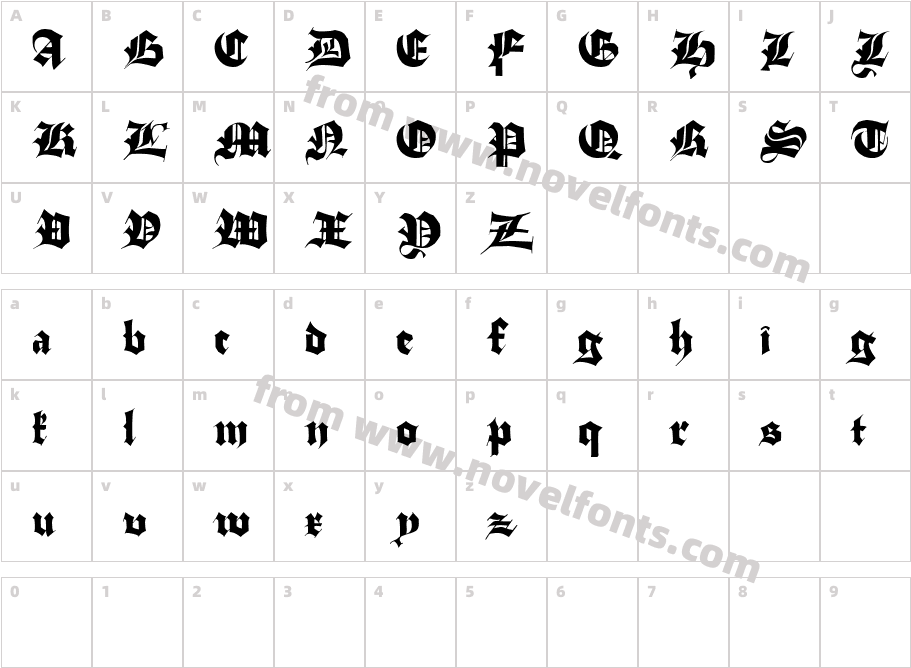 Stuttgart Gothic DemoCharacter Map