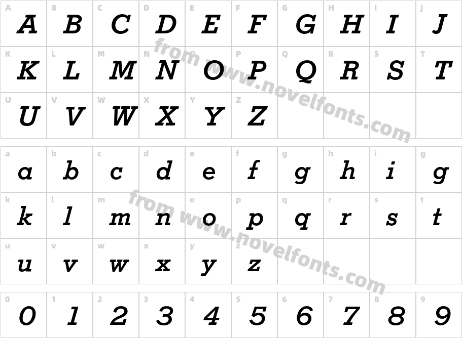 StymieBQ Bold ItalicCharacter Map