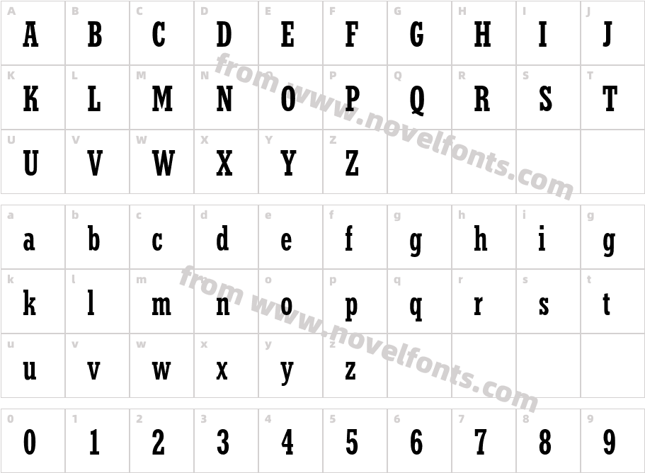 StymieEF CondensedCharacter Map