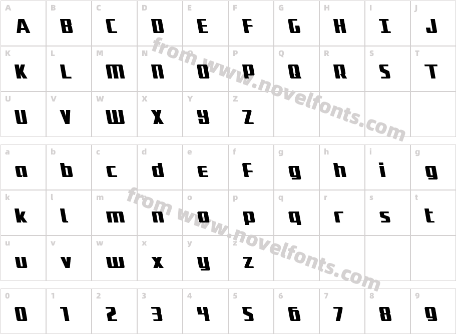 Subadai Baan LeftalicCharacter Map