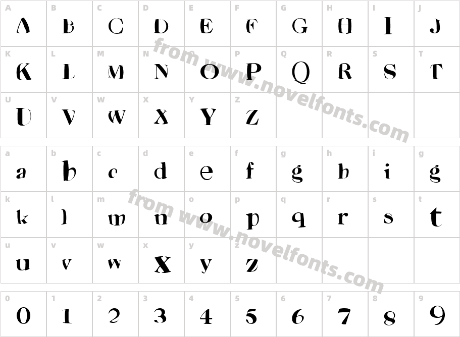 SuessFontCharacter Map